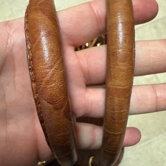 Vintage Y2K Furla Brown Croc-Embossed Genuine Leather Tote Bag - Picture 4 of 14